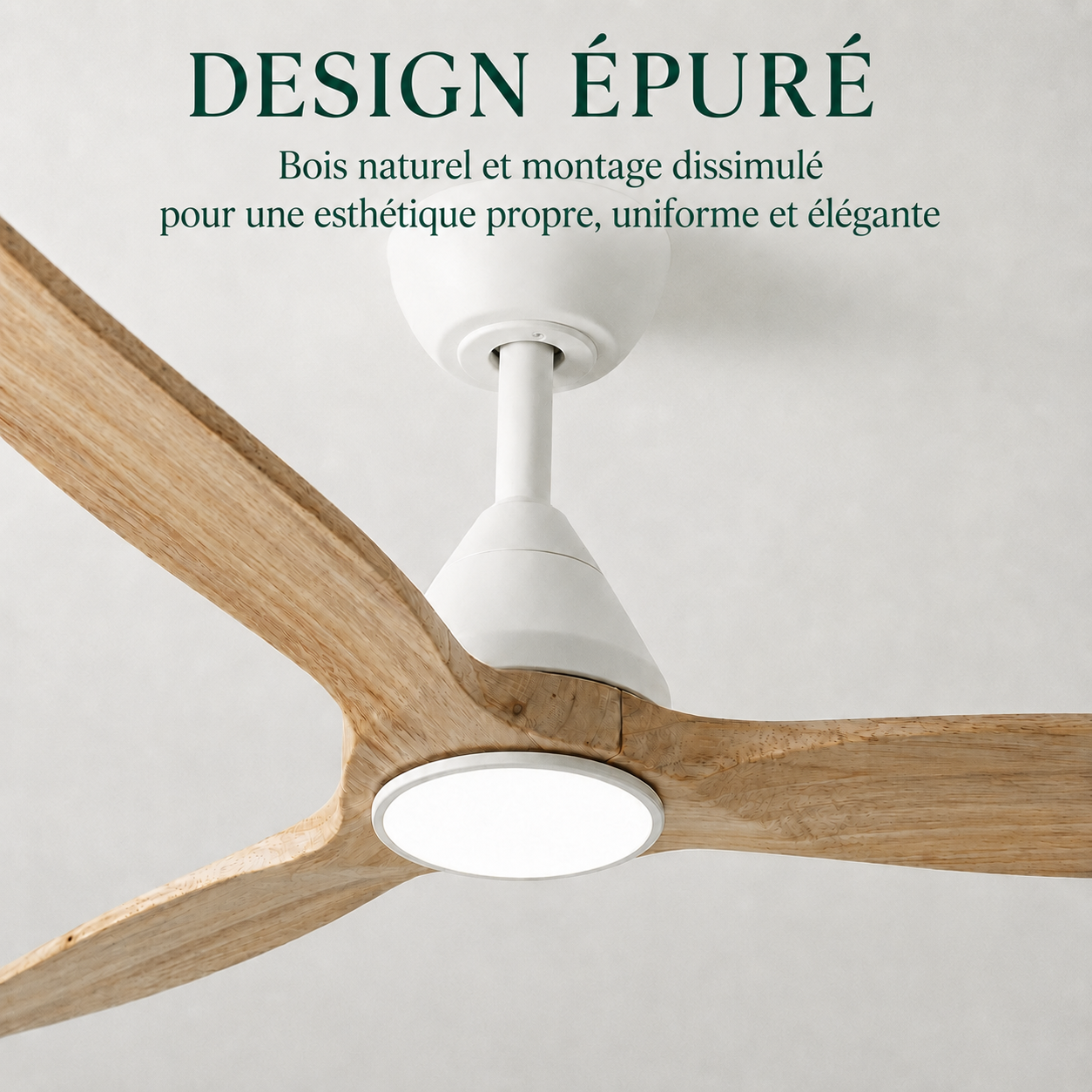 Ventilateur de plafond Dolomiti en bois (132 cm / 112 cm)