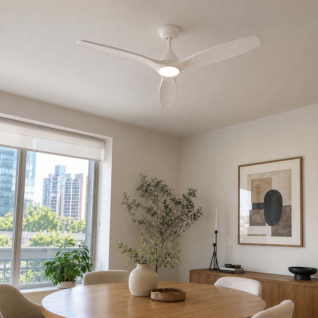 Ventilateur de plafond Dolomiti en bois (132 cm / 112 cm)