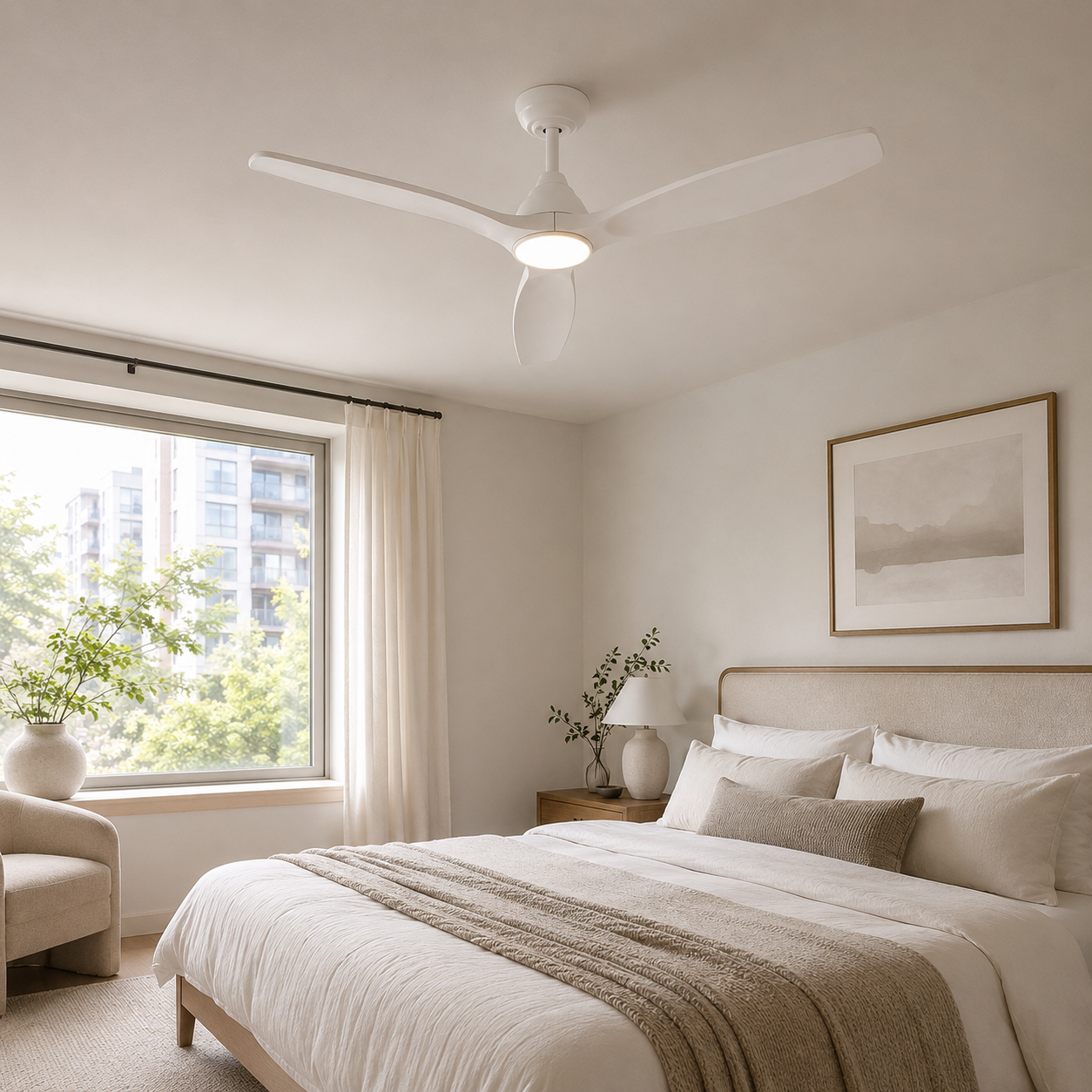 Ventilateur de plafond Dolomiti en bois (132 cm / 112 cm)