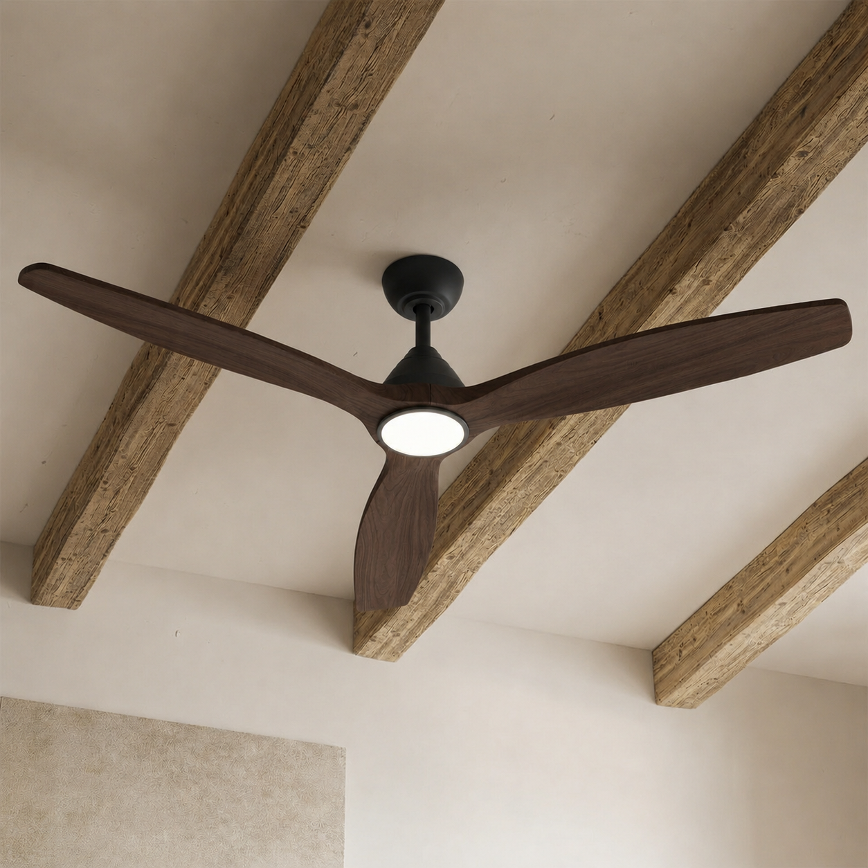 Ventilateur de plafond Dolomiti en bois (132 cm / 112 cm)