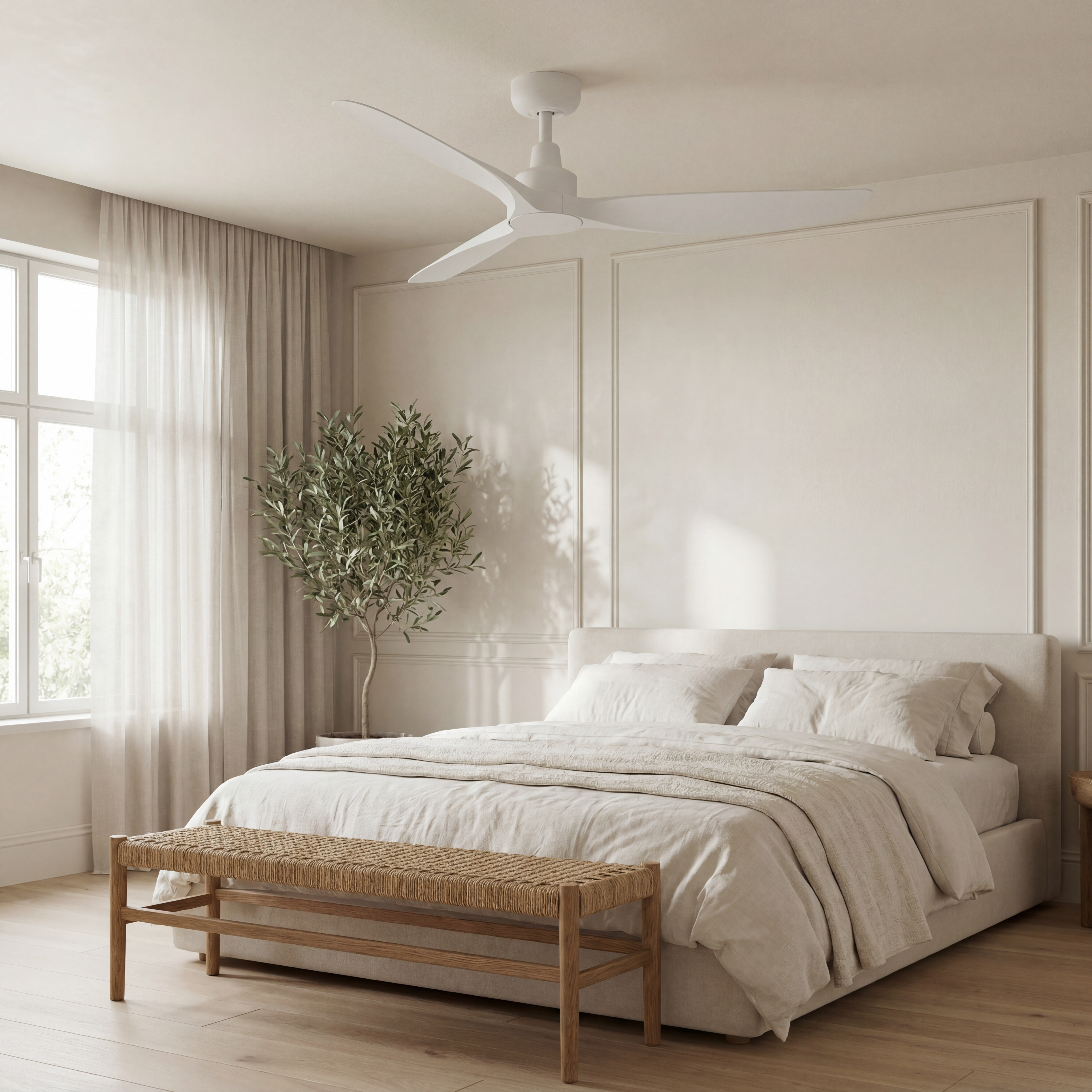 Plafonnier Marea 132 cm (10–25 m²) – 3 pales ABS