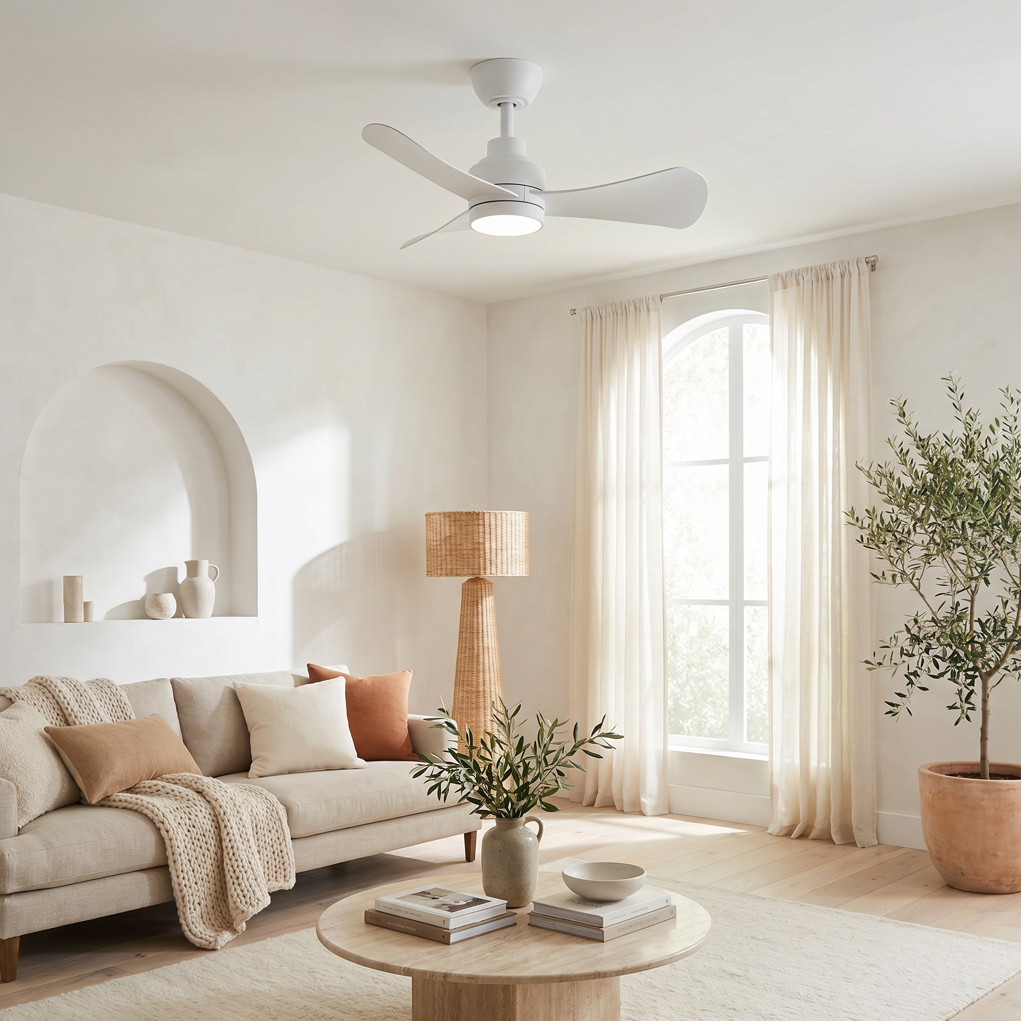 Turqueta 83 cm Ceiling Fan (less than 8 m²) – 3 ABS Blades with LED Light