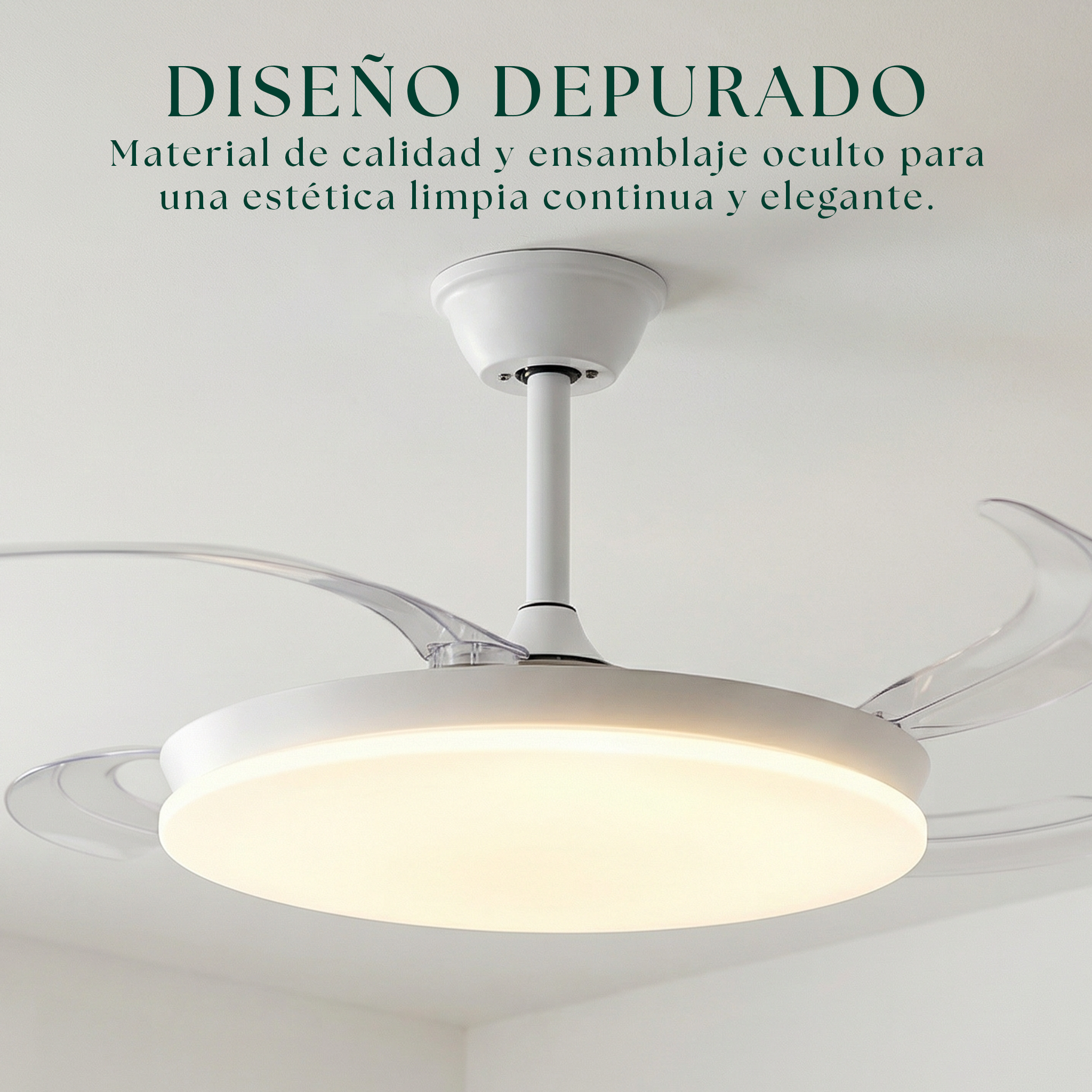 Milos Ventilateur de plafond 55 cm (6-15 m²) – Compact avec éclairage LED